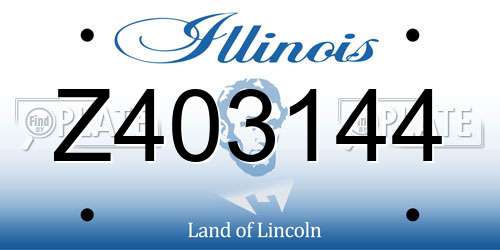 Z403144 Illinois License Plate