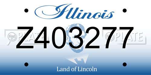 Z403277 Illinois License Plate