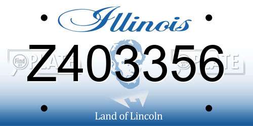 Z403356 Illinois License Plate