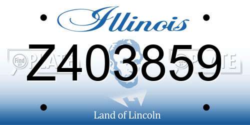 Z403859 Illinois License Plate