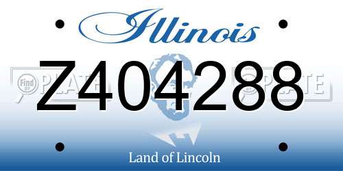 Z404288 Illinois License Plate