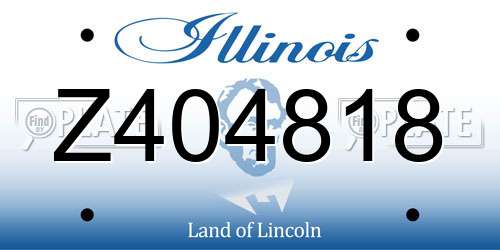 Z404818 Illinois License Plate
