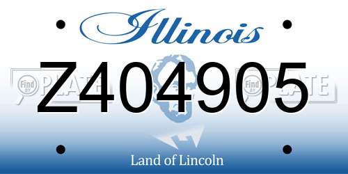 Z404905 Illinois License Plate