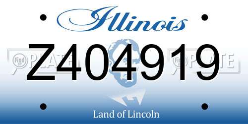 Z404919 Illinois License Plate