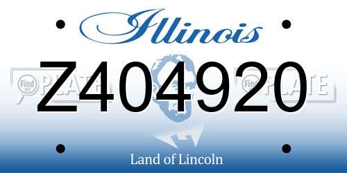 Z404920 Illinois License Plate