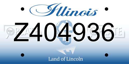 Z404936 Illinois License Plate