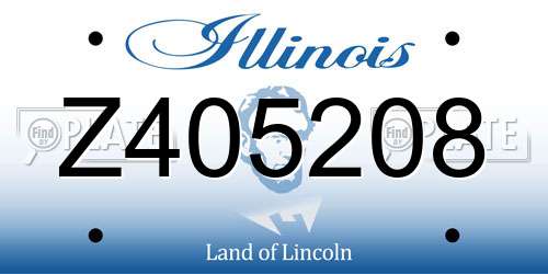 Z405208 Illinois License Plate