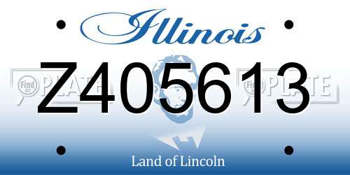Z405613 Illinois License Plate