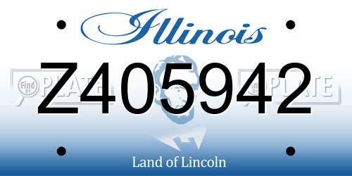 Z405942 Illinois License Plate