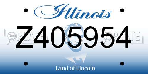 Z405954 Illinois License Plate