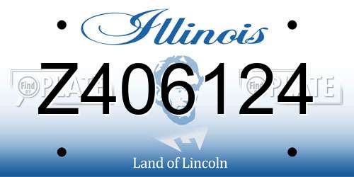 Z406124 Illinois License Plate