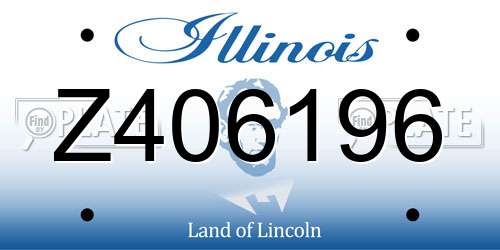 Z406196 Illinois License Plate