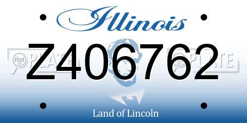 Z406762 Illinois License Plate