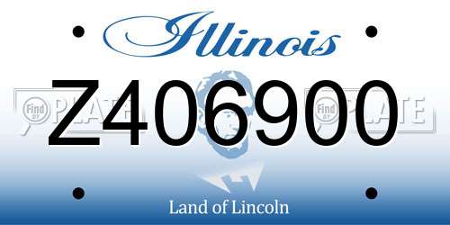 Z406900 Illinois License Plate