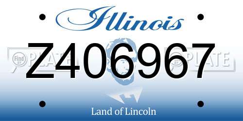 Z406967 Illinois License Plate
