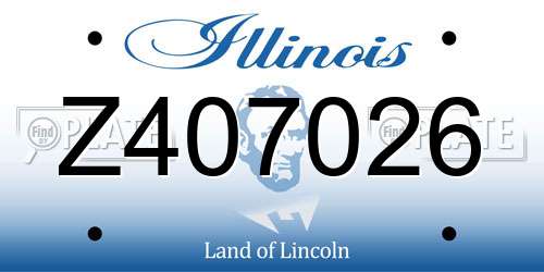 Z407026 Illinois License Plate