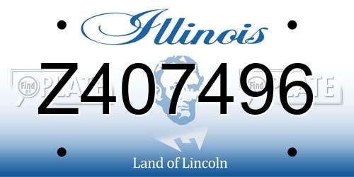Z407496 Illinois License Plate