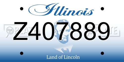 Z407889 Illinois License Plate