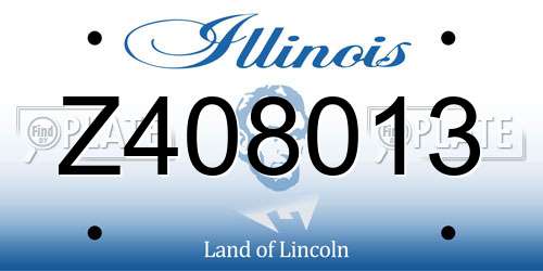 Z408013 Illinois License Plate