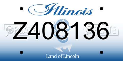 Z408136 Illinois License Plate
