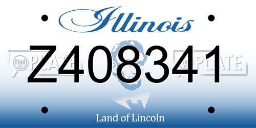 Z408341 Illinois License Plate