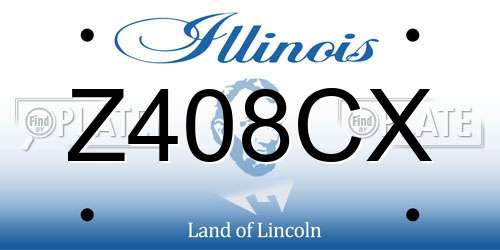 Z408CX Illinois License Plate