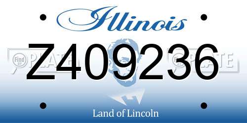 Z409236 Illinois License Plate