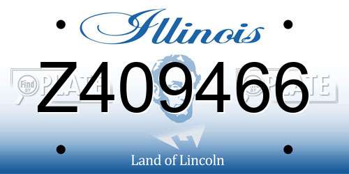 Z409466 Illinois License Plate