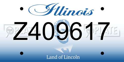 Z409617 Illinois License Plate