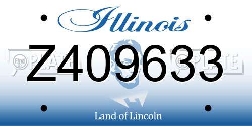 Z409633 Illinois License Plate
