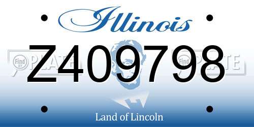 Z409798 Illinois License Plate