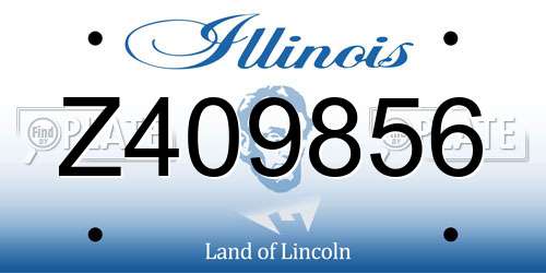 Z409856 Illinois License Plate