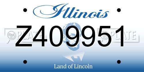 Z409951 Illinois License Plate