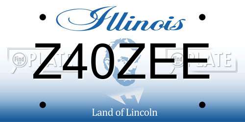 Z40ZEE Illinois License Plate