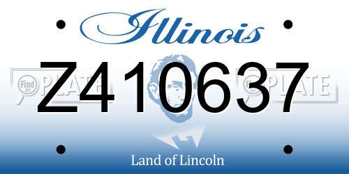 Z410637 Illinois License Plate