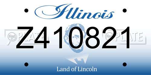 Z410821 Illinois License Plate