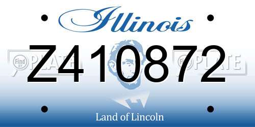 Z410872 Illinois License Plate