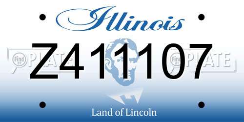 Z411107 Illinois License Plate