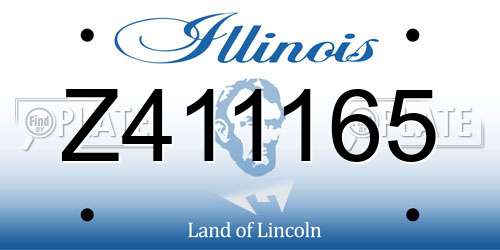 Z411165 Illinois License Plate