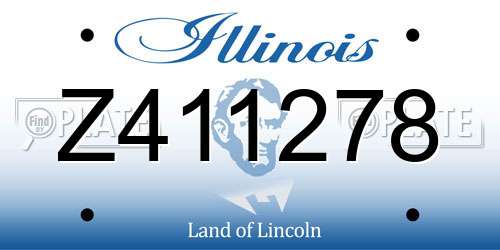 Z411278 Illinois License Plate