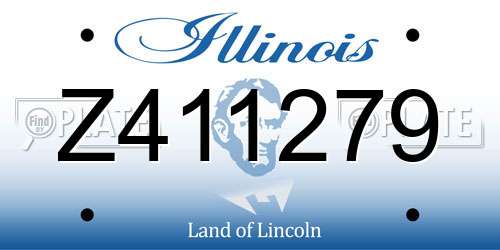 Z411279 Illinois License Plate