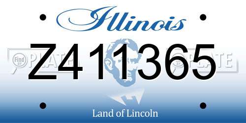 Z411365 Illinois License Plate