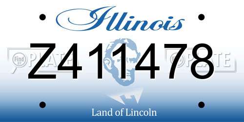 Z411478 Illinois License Plate