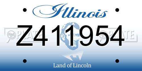 Z411954 Illinois License Plate