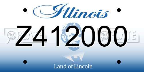 Z412000 Illinois License Plate