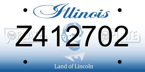 Z412702 Illinois License Plate