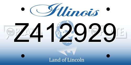 Z412929 Illinois License Plate