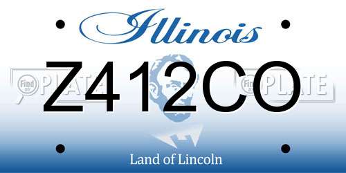 Z412CO Illinois License Plate