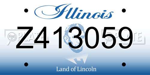 Z413059 Illinois License Plate