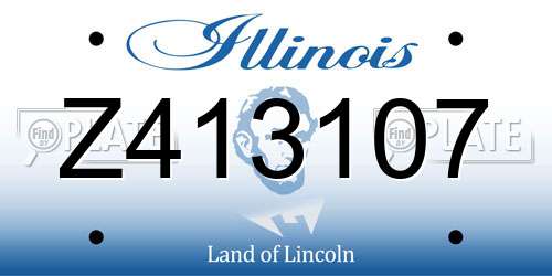 Z413107 Illinois License Plate